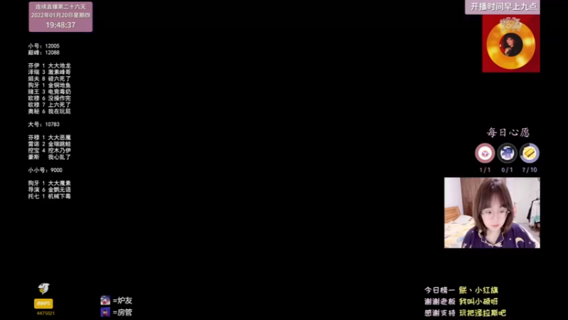 【2022-01-20 19点场】可爱小零食：小零食：万二开打冲鸭！