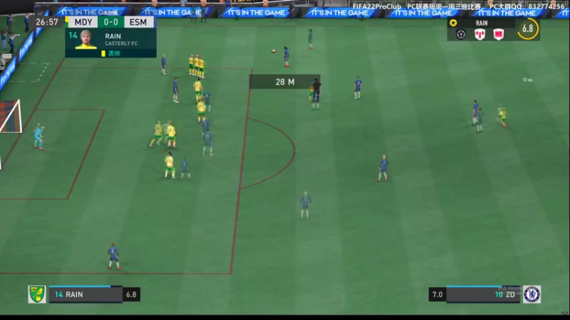 【2022-01-23 23点场】RainCFC：CFC俱乐部 FIFA Pro Club