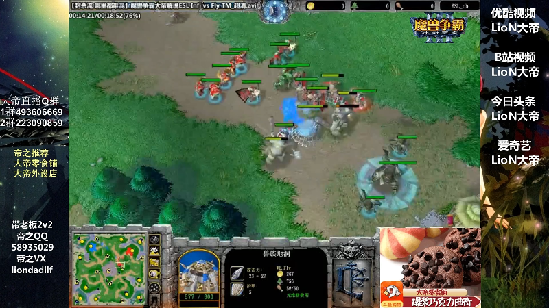 我在斗鱼看大帝LioN直播魔兽争霸