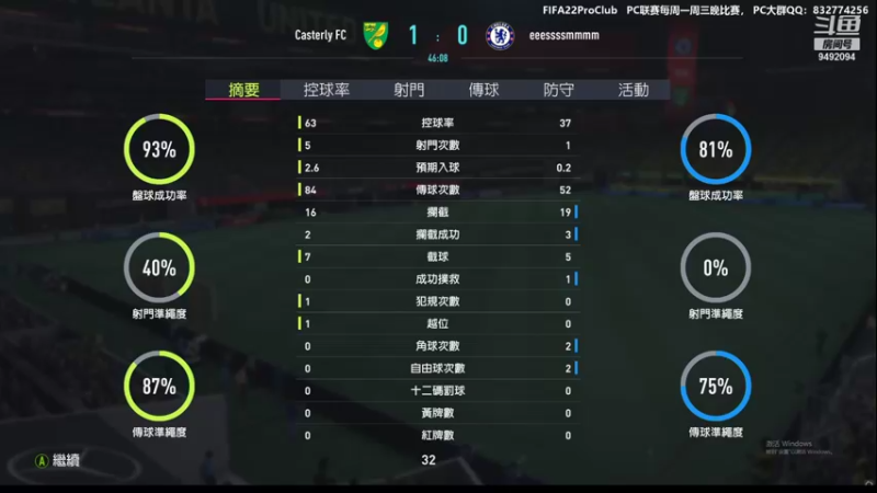 【2022-01-25 22点场】RainCFC：CFC俱乐部 FIFA Pro Club