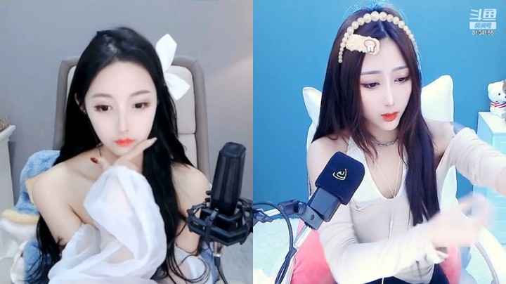 美女小姐姐大冬天的在家直播还擦手，真会保养