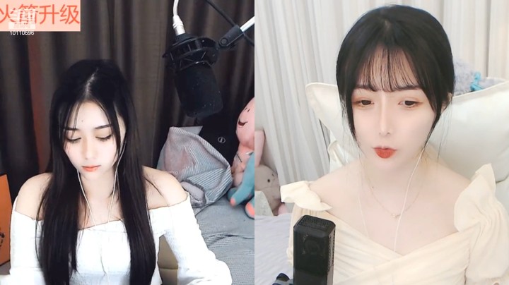 雪梨酥美女小姐姐连麦遇到一个漂亮的美女