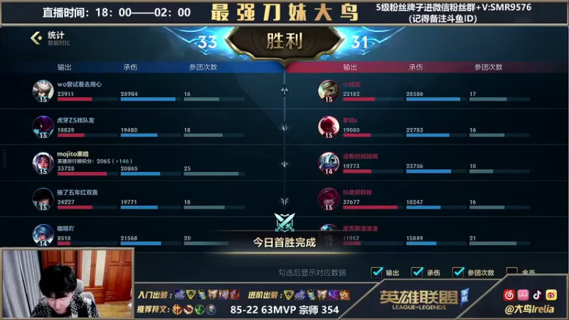 【2022-02-16 02点场】大鸟Irelia：从零单排刀妹上王者已宗师400分
