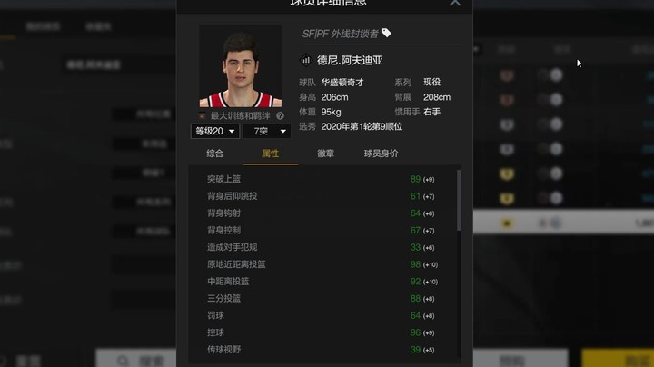 【2KOL2】20届新秀分析：阿夫迪亚