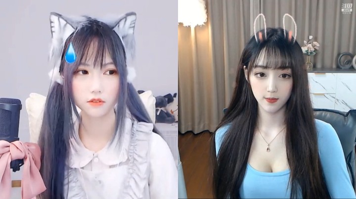 美女兔兔直播连麦，对面小姐姐也很可爱啊