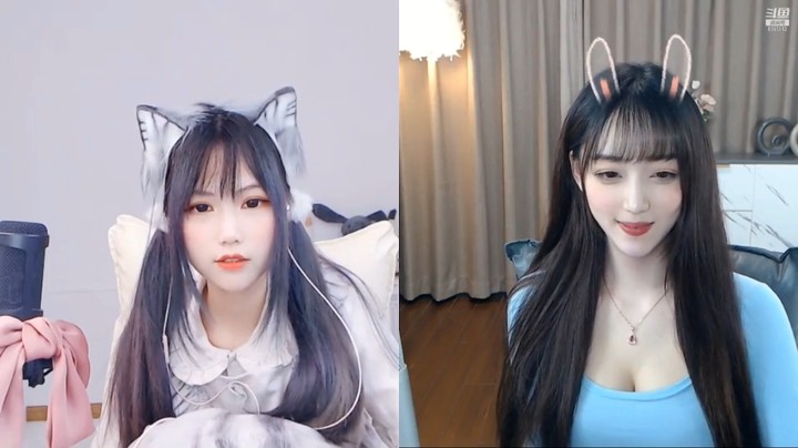 成都美女主播兔兔连麦，笑起来就是好看啊