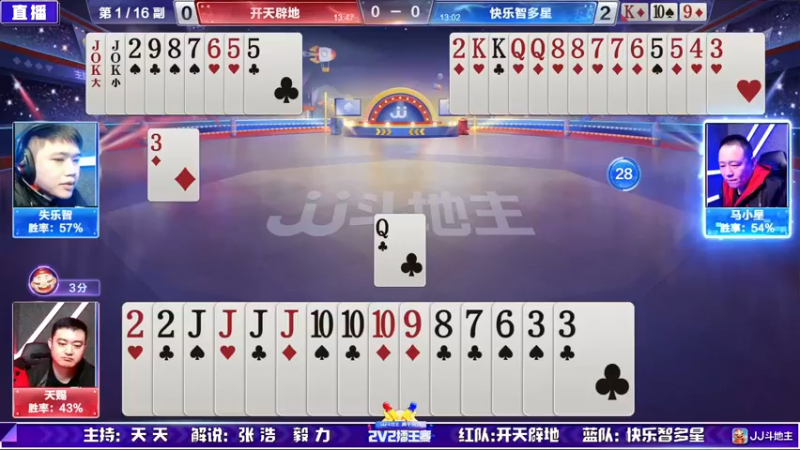 【2022-02-23 19点场】JJ斗地主官方：高手驾到-2V2擂王赛