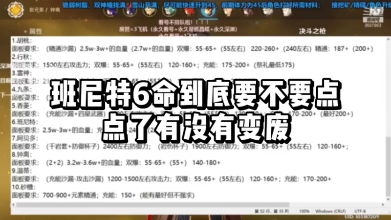 【原神】你问我答-班尼特6命到底要不要点，点了有没有变废？