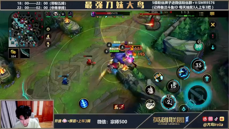 【2022-02-25 23点场】大鸟Irelia：大鸟：上单寒冰VN中单刺客