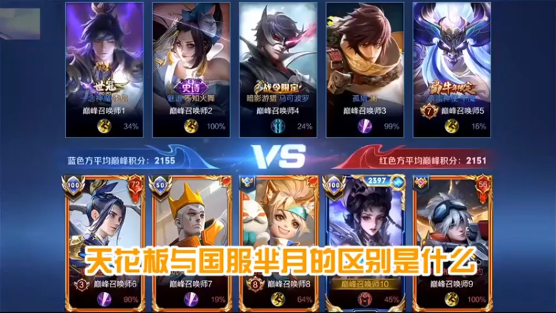 国服芈月与天花板芈月的区别