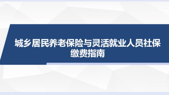 【正能量】城乡居民养老保险与灵活就业人员社保缴费指南 20220303 09点场