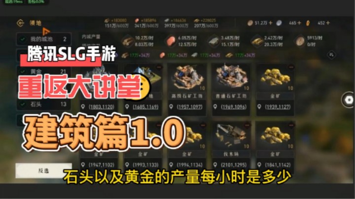 【重返帝国】建筑的作用都有哪些？第一期