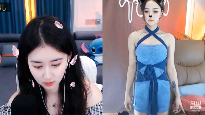 美女又又小姐姐直播连麦遇到奈奈，真好看啊
