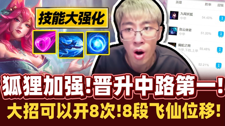 【猴哥】「狐狸有8段位移？」全技能强化！变成版本第一中单！终于摆脱了刮痧伤害！