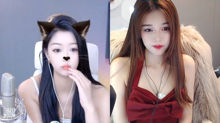 美女万万穿红色衣服好漂亮啊
