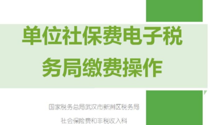 【正能量】单位社保费电子税务局缴费操作 20220310 09点场