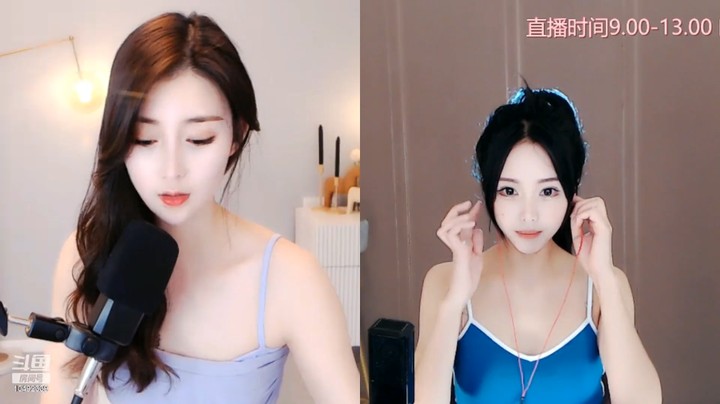 晚儿美女小姐姐真可爱啊，蓝色衣服好看