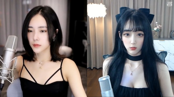 美女兔兔直播连麦，两个美女都好看啊