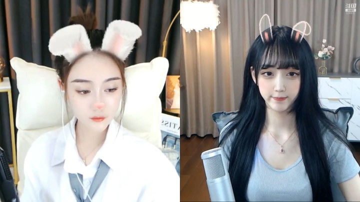 美女兔兔直播连麦，真好看啊