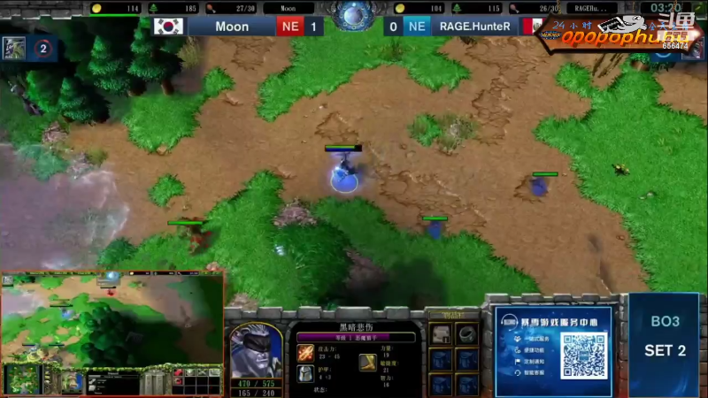 我在斗鱼看opopophuhu直播魔兽争霸