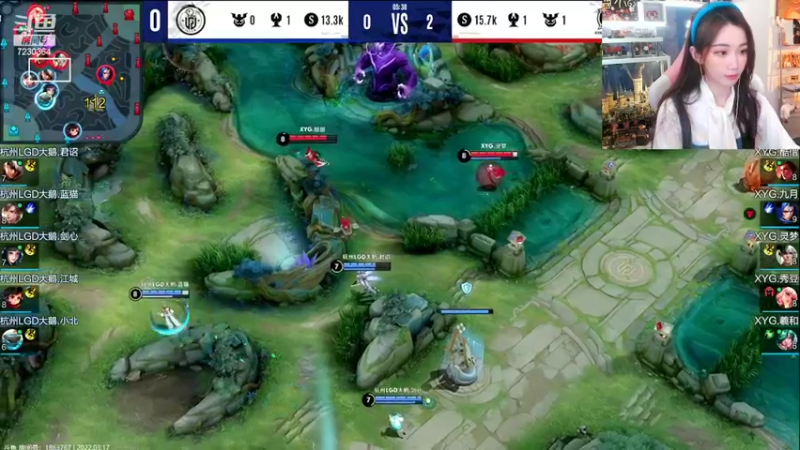 【2022-03-17 17点场】解说小鹿呀：比赛：XYG vs LGD