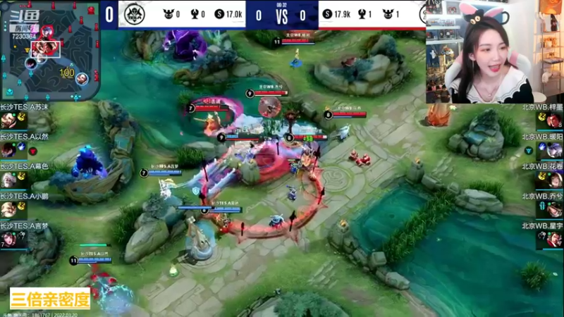 【2022-03-20 17点场】解说小鹿呀：三倍亲密度：WB vs TES