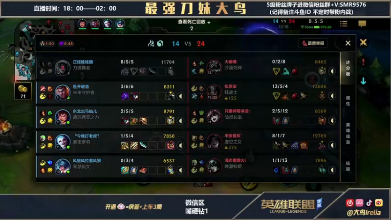 【2022-03-23 20点场】大鸟Irelia：最强刀妹：打遍中单无敌手