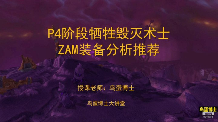 P4阶段牺牲毁灭术士ZAM装备分析推荐