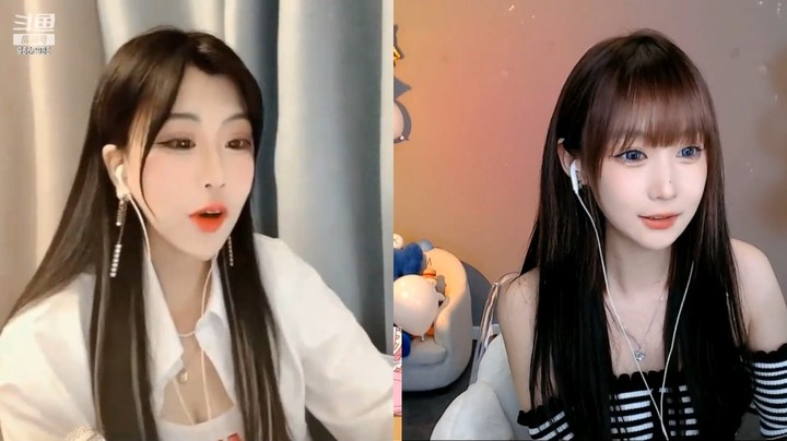 困困美女直播连麦，两个女主播都不错的