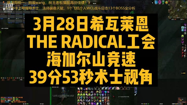 3月28日希瓦莱恩THE RADICAL工会海加尔山竞速39分53秒术士视角