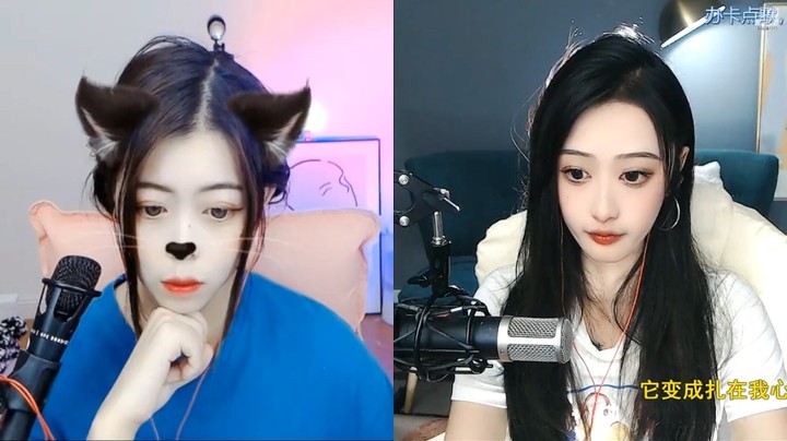 静静子美女小姐姐直播连麦，挺可爱的