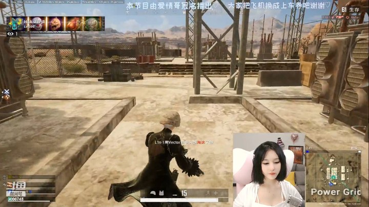 美女小姐姐玩吃鸡游戏真是厉害，一个小时十把没问题的