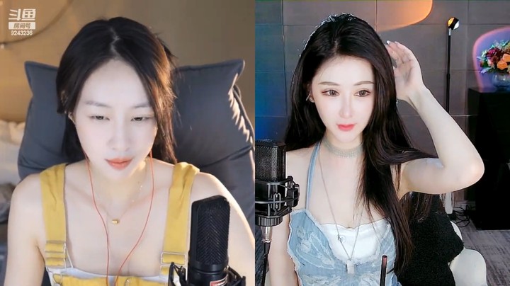 阿喜美女小姐姐直播连麦，对面小姐姐很开朗