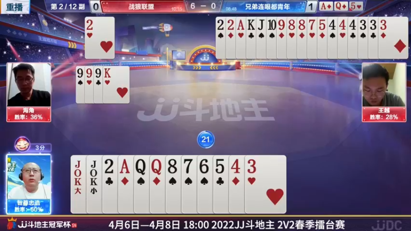 【2022-04-07 15点场】JJ斗地主官方：JJ斗地主2V2擂台赛