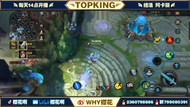 【2022-04-07 18点场】襟花啊：国一阿卡丽王者局细节操作