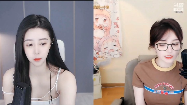 杨羊羊美女小姐姐直播连麦，站起来好漂亮啊