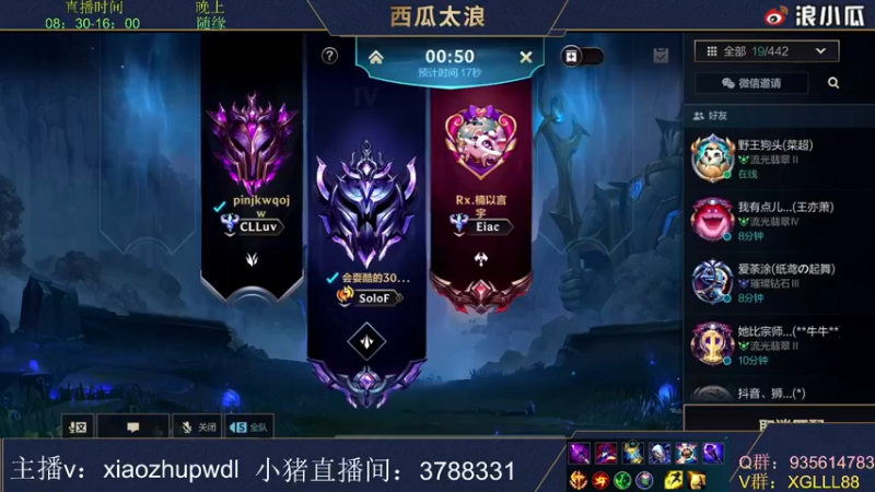 【2022-04-09 14点场】西瓜太浪xx：【小猪】皎月专场 钻2免费上分