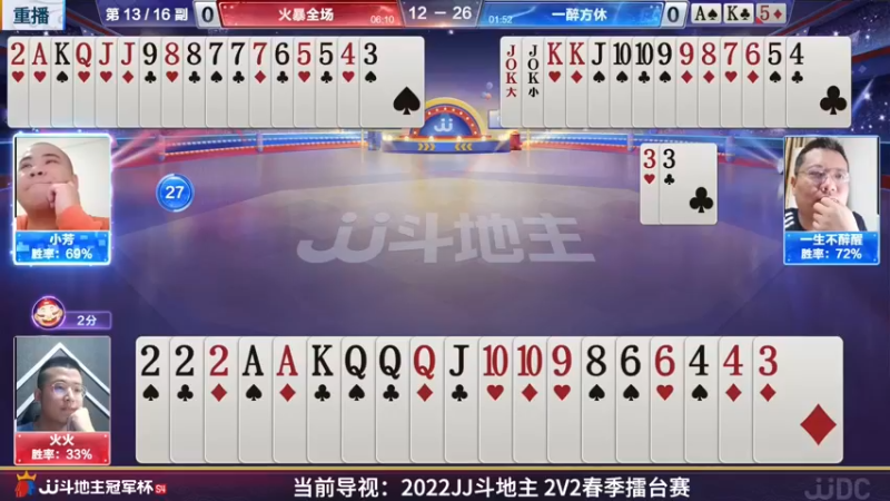 【2022-04-09 01点场】JJ斗地主官方：JJ斗地主2V2擂台赛