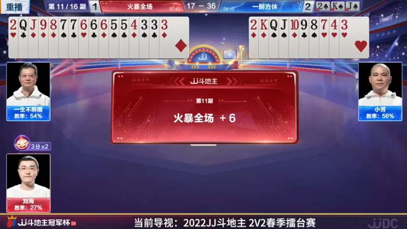 【2022-04-09 17点场】JJ斗地主官方：JJ斗地主2V2擂台赛