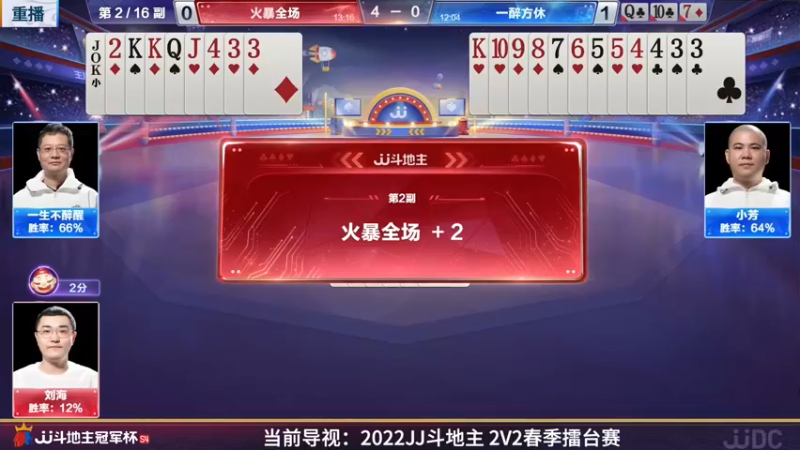 【2022-04-10 01点场】JJ斗地主官方：JJ斗地主2V2擂台赛