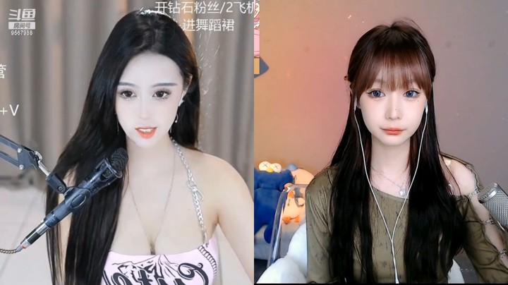 困困和美女小姐姐直播连麦，真好看