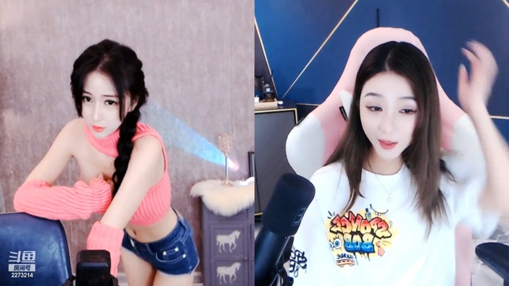 林66美女小姐姐直播连麦，对面小姐姐真好看啊