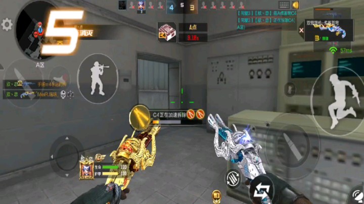 CF手游：枪圣关键局1V5五杀无伤细节灭队！