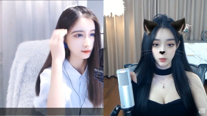 美女兔兔直播连麦，真可爱啊