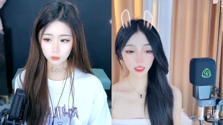 凉拌三岁美女小姐姐直播连麦，对面小姐姐可以