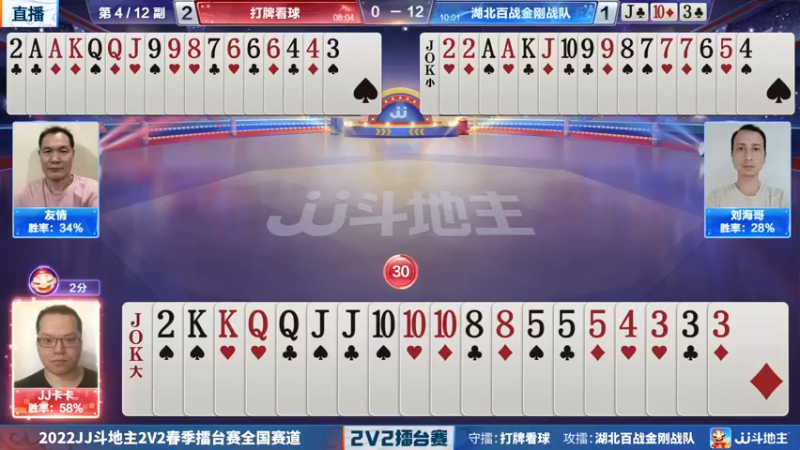 【2022-04-12 19点场】JJ斗地主官方：JJ斗地主2V2擂台赛