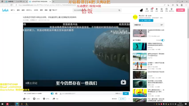 【2022-04-13 15点场】地球胖丶驴酱：跟唐总双排 视觉盛宴  吸血鬼专场