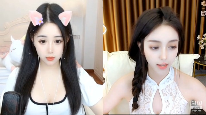 李周周美女小姐姐直播连麦，今天这衣服真好看