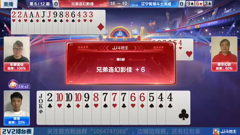 【2022-04-22 09点场】JJ斗地主官方：JJ斗地主2V2擂台赛
