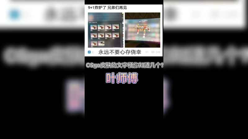 【csgo】你知道这个皮肤为什么叫叶师傅吗?